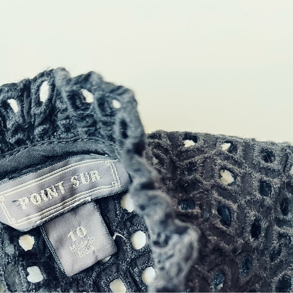Point Sur Black Eyelet 3/4 Slv Top• 10 - Picture 8 of 8